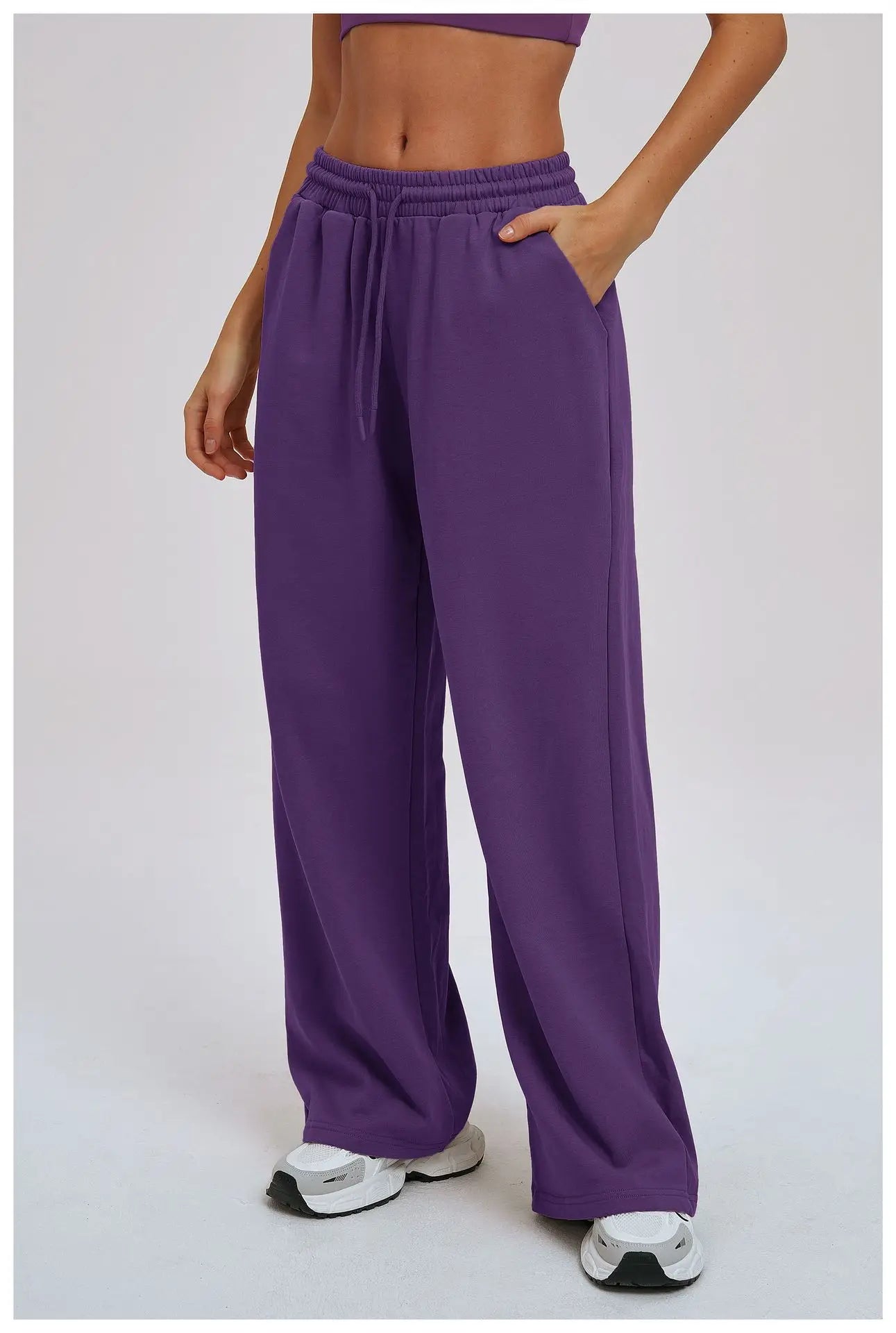 Yoga Pants Women's Gym Workout Pants Loose Wide Leg Casual Straight Leg Pants Outdoor Cycling And Running Sports Pants