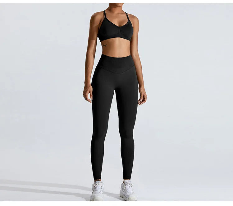 Women Sports Underwear Scrunch Push-up High Support Adjustable Thin Shoulder Strap Tank Fitness Top Seamless Workout Yoga Bras