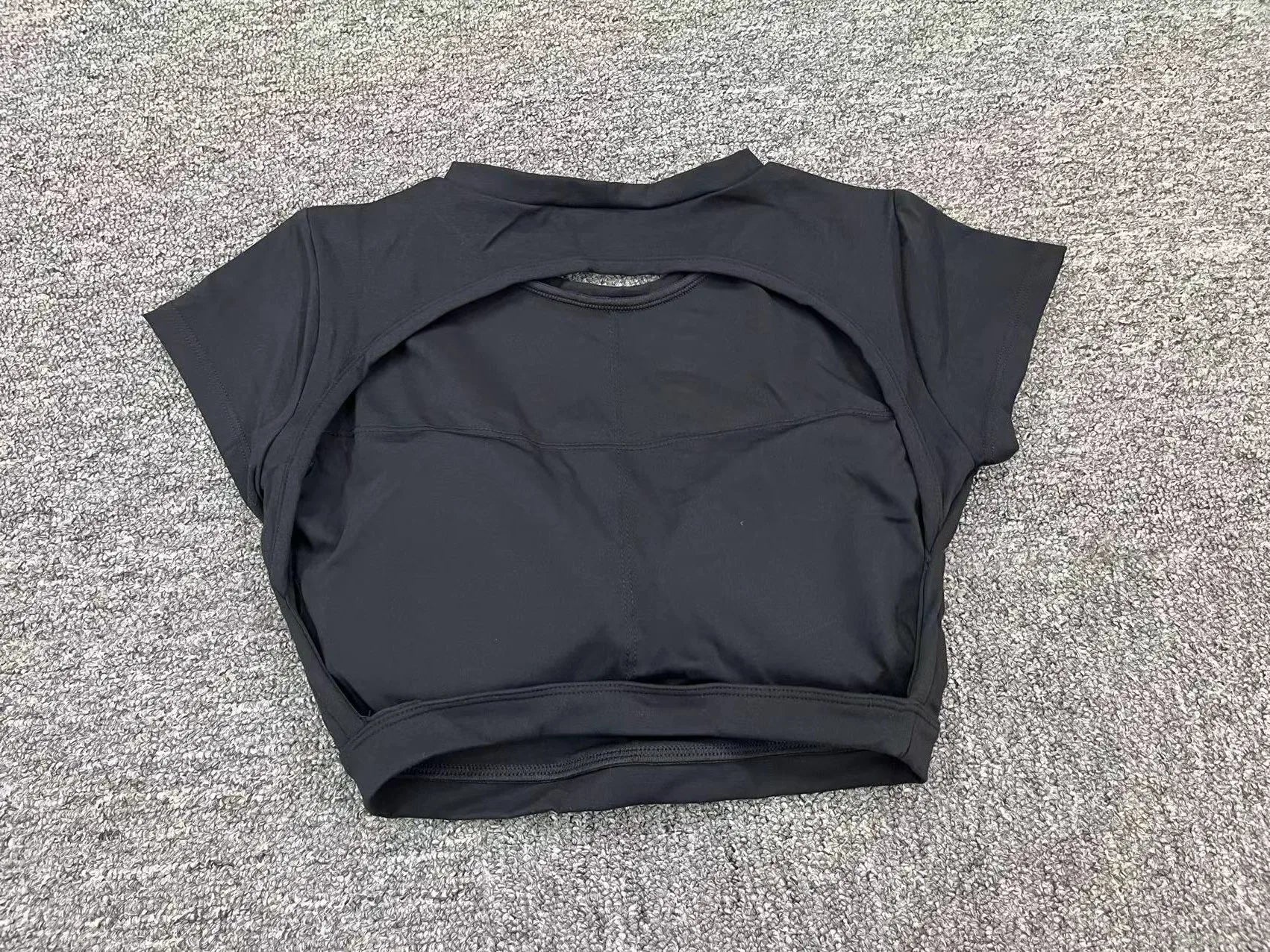 Hollow Beauty Back Crop Top Short Sleeve Yoga Shirt Women Fitness Workout Tops Gym Clothes Push Up Sportswear Running T-shirts