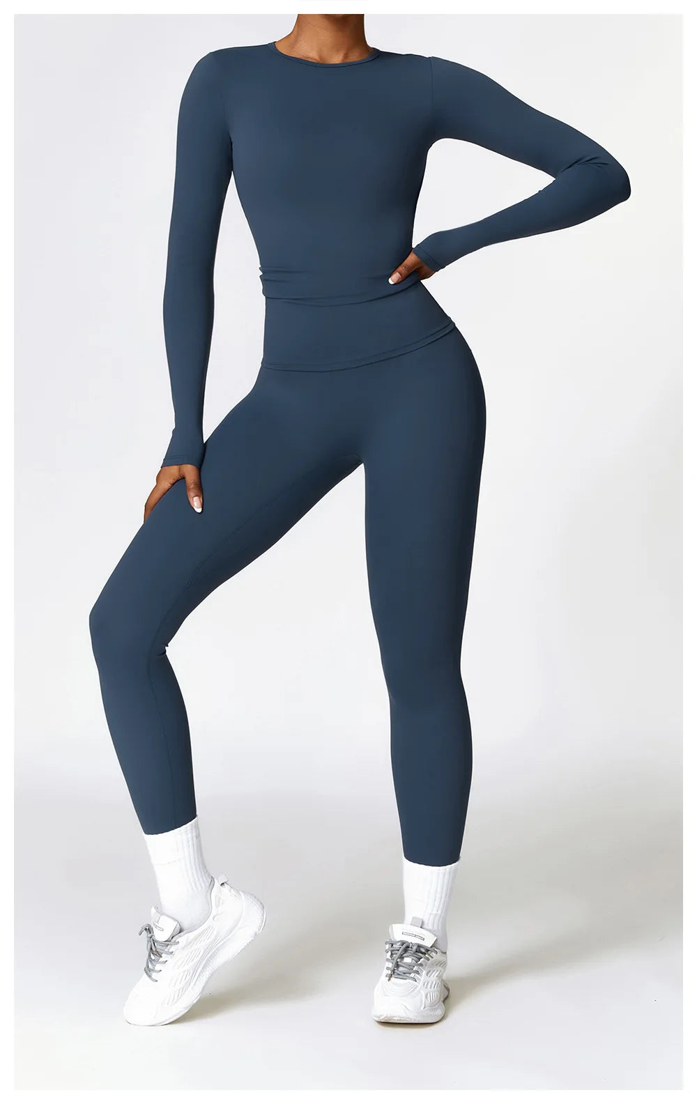 Yoga T-shirts Solid Sports Top Women Long Sleeve Gym Workout Running Shirts Sexy Exposed Navel Quick Dry Fitness Gym Sport Wear