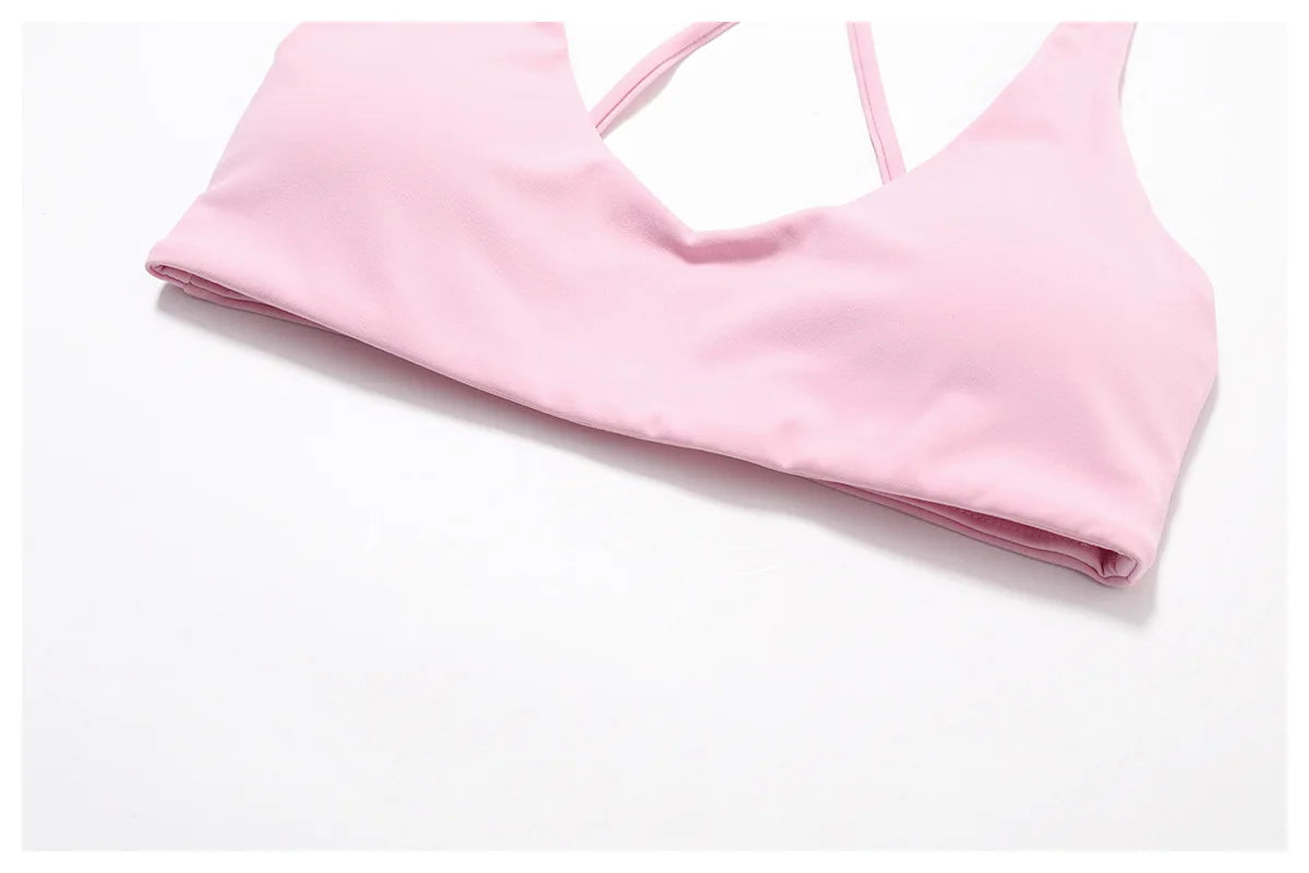 Sexy Backless Gym Sport Bra Sports Bra Anti-sweat Breathable Yoga Bra Shockproof Crop Top Fitness Top Push Up Workout Top Women