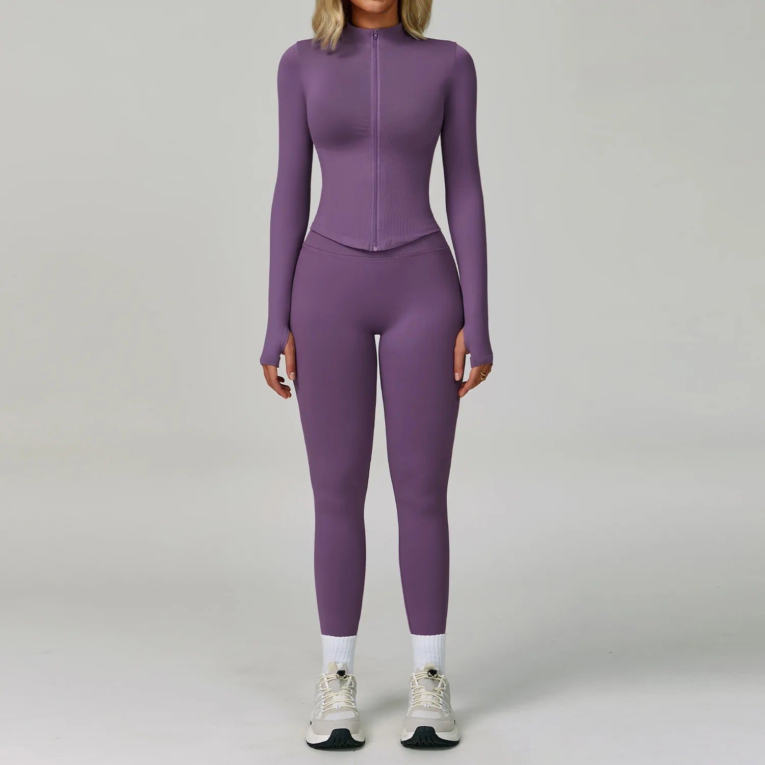 Seamless Yoga Suit 2PCS Sports Set Women Tracksuit Gym Running Workout Clothes Sports Long Sleeve Athletic Wear Yoga Clothing
