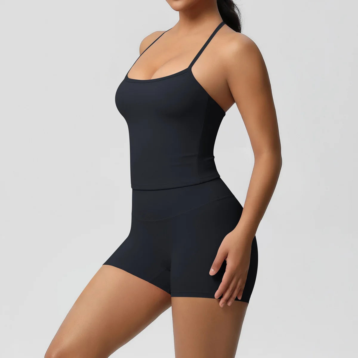 Yoga Sport Set Women Seamless Crop Top Bra Shorts Yoga Set Comfort Elastic Sportsuit Workout Outfit Fitness Gym Clothes