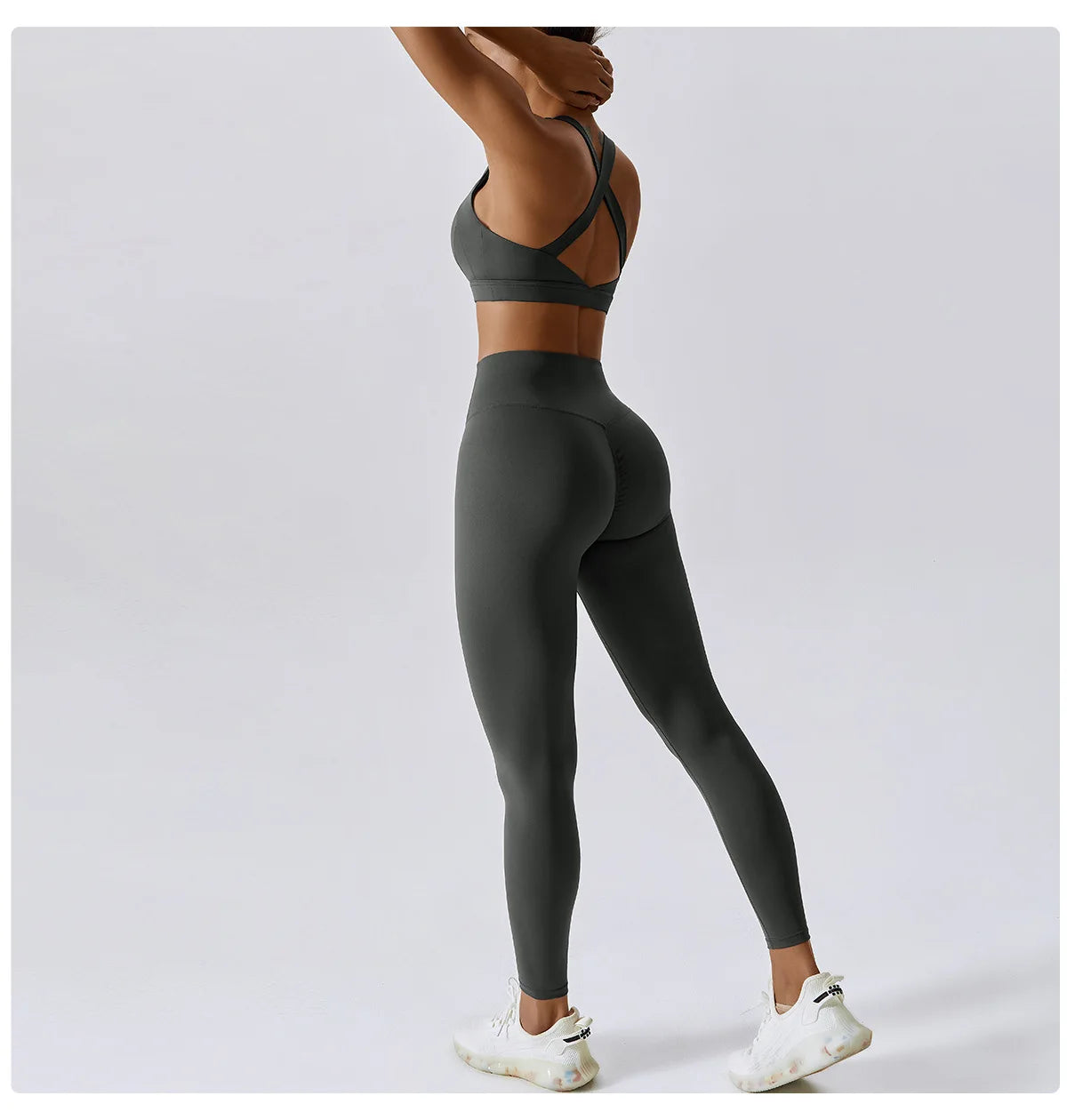 2PCS Women's Tracksuit Athletic Wear Yoga Set Workout Shorts Sportswear Gym Clothing High Waist Leggings Fitness Bra Sports Suit