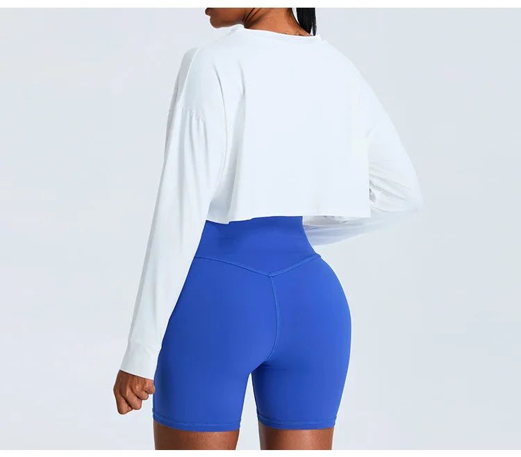 Women Loose Yoga Long Sleeved Fitness Top Loose Casual Sports T-shirt Quick Drying Workout Long Sleeved Running Fitness Clothes