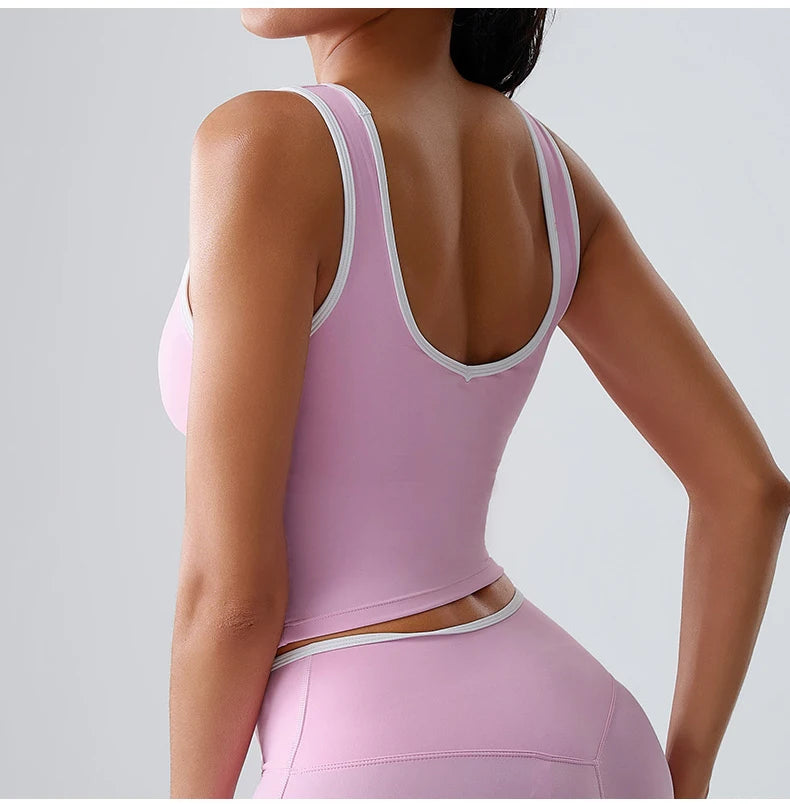Workout Bra Fitness Yoga Bras Women Race Back Sports Bras Color Blocked Top Women Bra Sexy Breathable Underwear Women Gym Tops