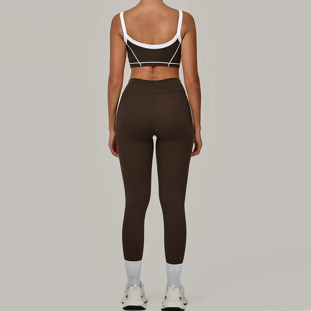 2PCS Yoga Suit Women Tracksuit Sports Bra High Waist Leggings Sports Outfit Gym Set Fitness Workout Clothes Running Sportswear