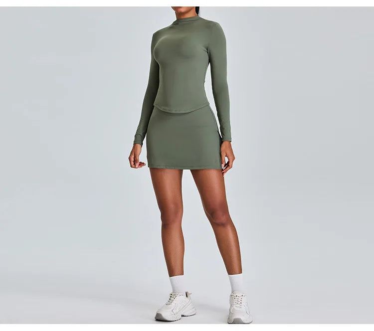 High Waist Sports Short Skirt Women's Yoga Short Skirt Running Training Fitness Tennis A-line Skirt Fake Two Yoga Short Skirts
