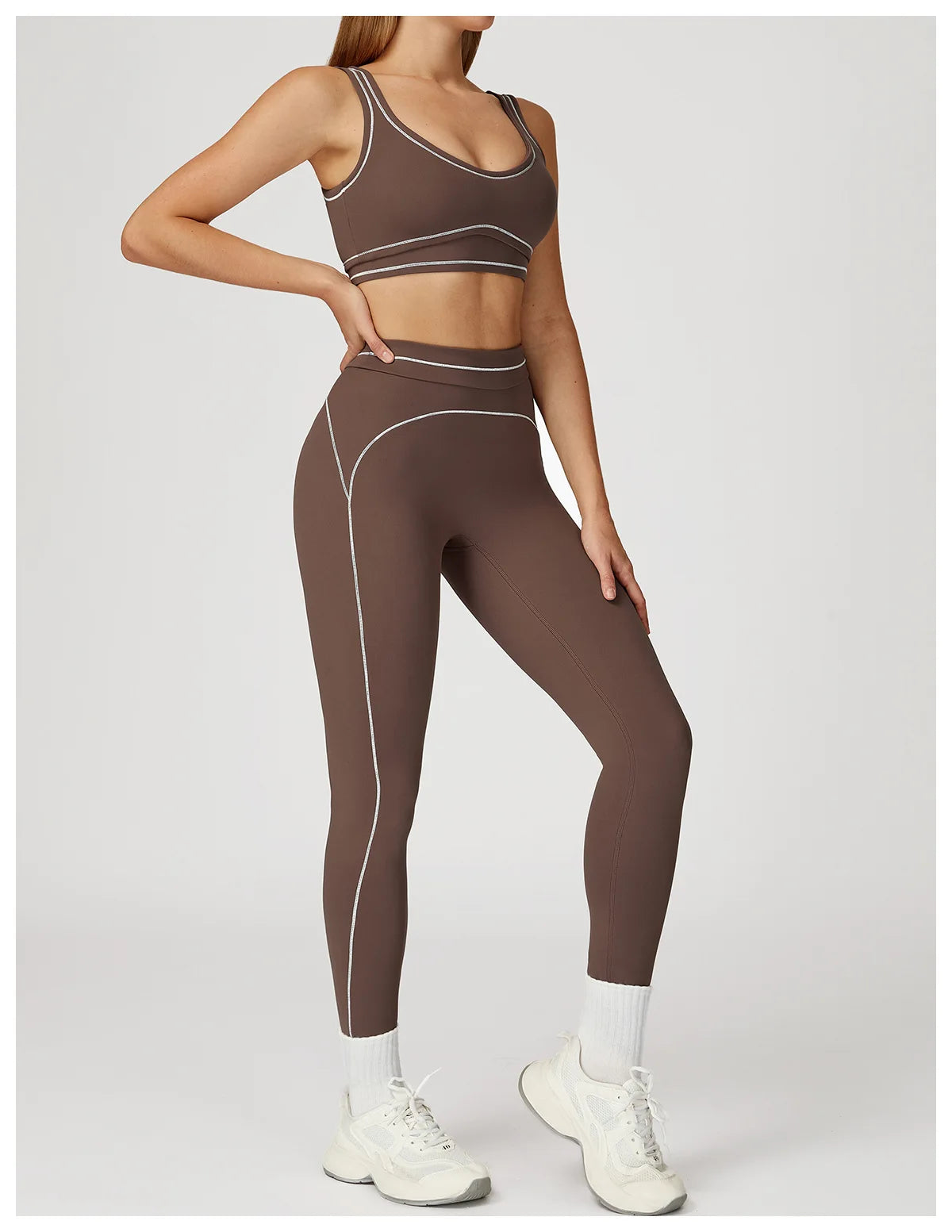 Women's Tracksuit Yoga Set 2PCS Sport Suit Gym Wear Workout Clothes Gym Outfits High Waist Legging Fitness Bra Set Sports Suits