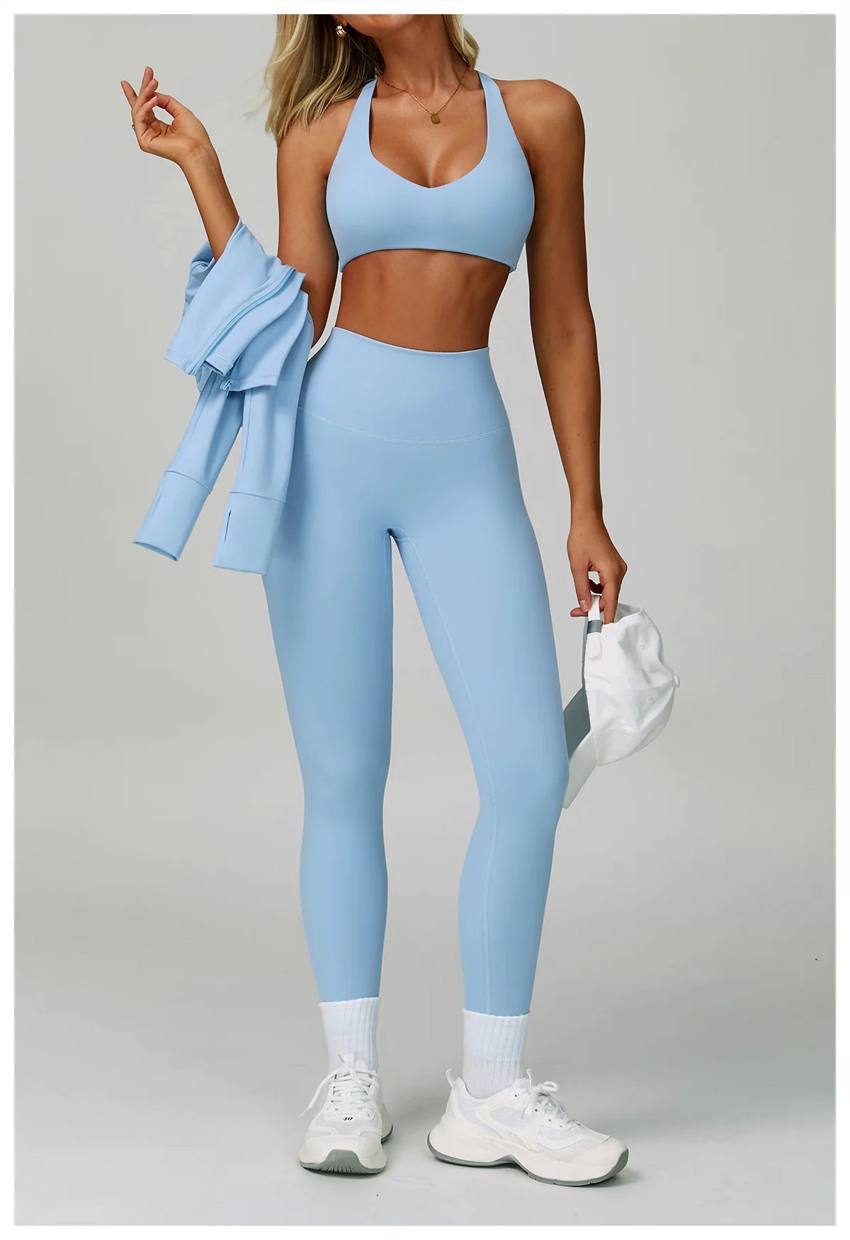 2/3PCS Women's Tracksuit Yoga Set Push Up Workout Sportswear Gym Clothing High Waist Leggings Fitness Long Sleeved Sports Suits