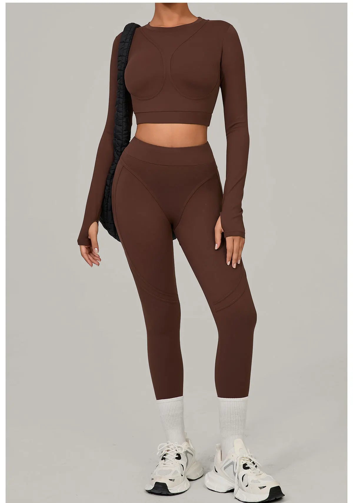 Women Tracksuit 2PCS Yoga Suit Sports Set Women Quick-Drying Gym Set Running Workout Long Sleeve Sports Shirt Yoga Clothing