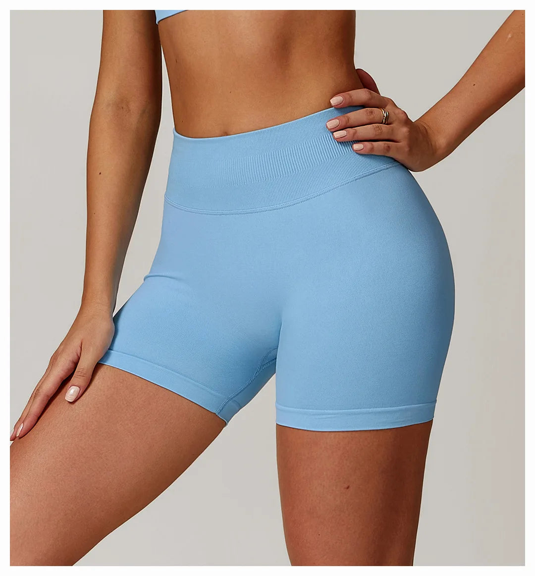 Ribbed Shorts for Women Yoga Shorts Push Up Booty Workout Gym Shorts Fitness High Waist Sports Short Seamless Women Clothing