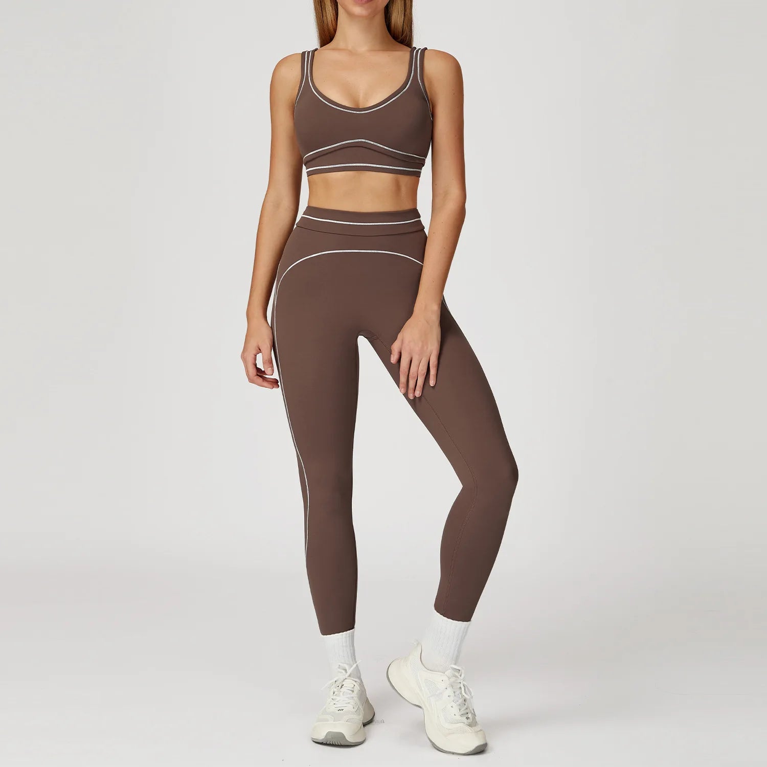 Women's Tracksuit Yoga Set 2PCS Sport Suit Gym Wear Workout Clothes Gym Outfits High Waist Legging Fitness Bra Set Sports Suits