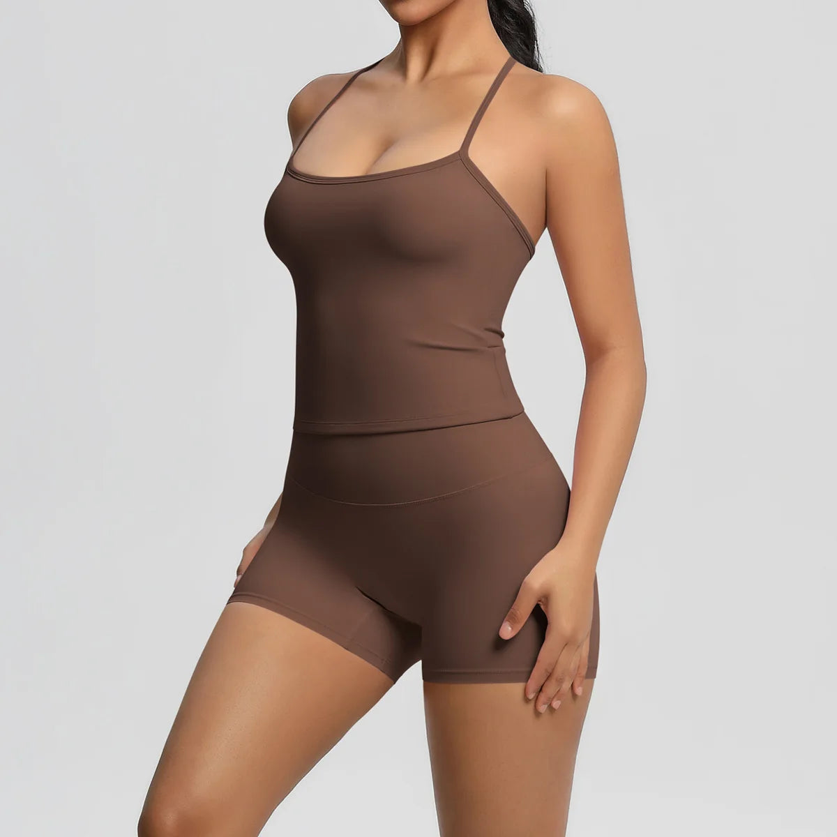 Yoga Sport Set Women Seamless Crop Top Bra Shorts Yoga Set Comfort Elastic Sportsuit Workout Outfit Fitness Gym Clothes