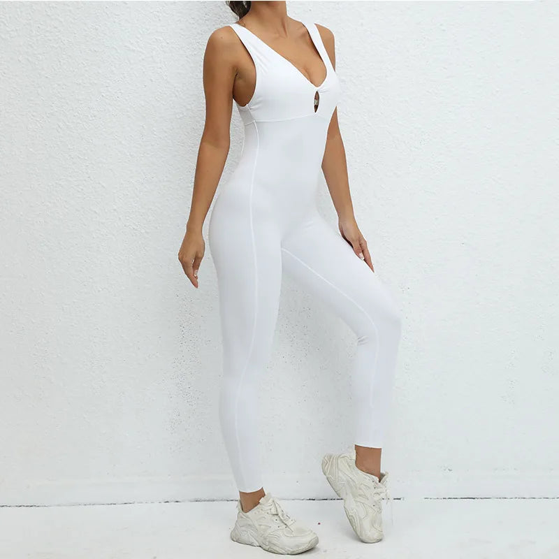 Backless Yoga Jumpsuits Sports Fitness One-Piece Yoga Sleeveless Workout Clothes Running Sportswear Tight Training Tracksuits