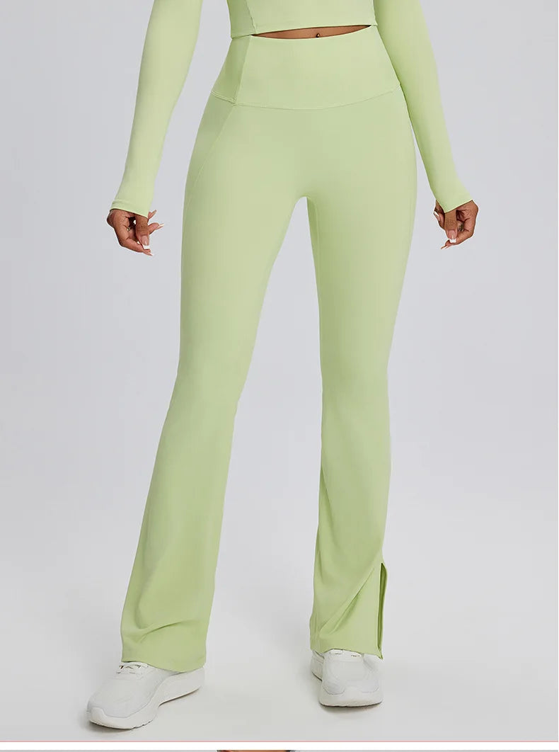 2PCS Yoga Suit Gym Set Women Clothes Running Tracksuit Workout Long Sleeve High Waist Bell-bottoms Sports Shirt Yoga Clothing