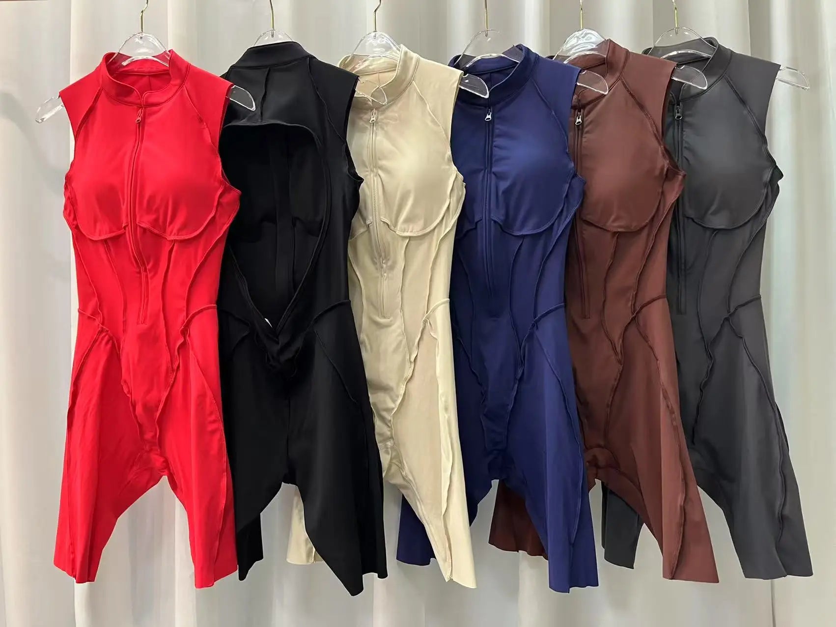 Zipper Jumpsuit Women's Fitness Suit Short Sets Sports Overalls for Woman Tracksuit Yoga Clothing Gym Workout Clothes Sportswear