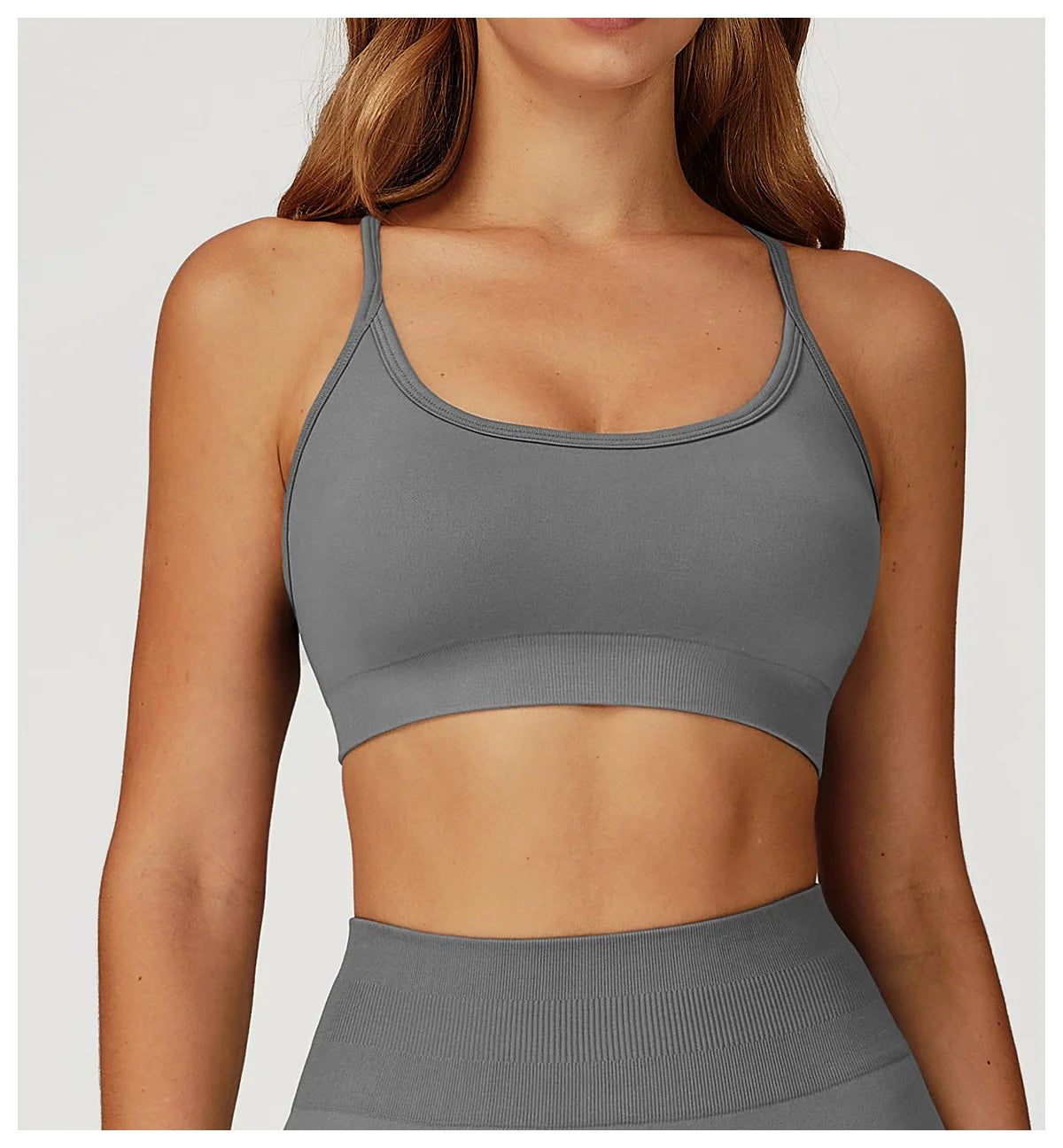 Breathable Sports Bra Anti-Sweat Fitness Top Women Yoga Bra Crop Top Push Up High Strength Sport Bra Seamless Gym Workout Top