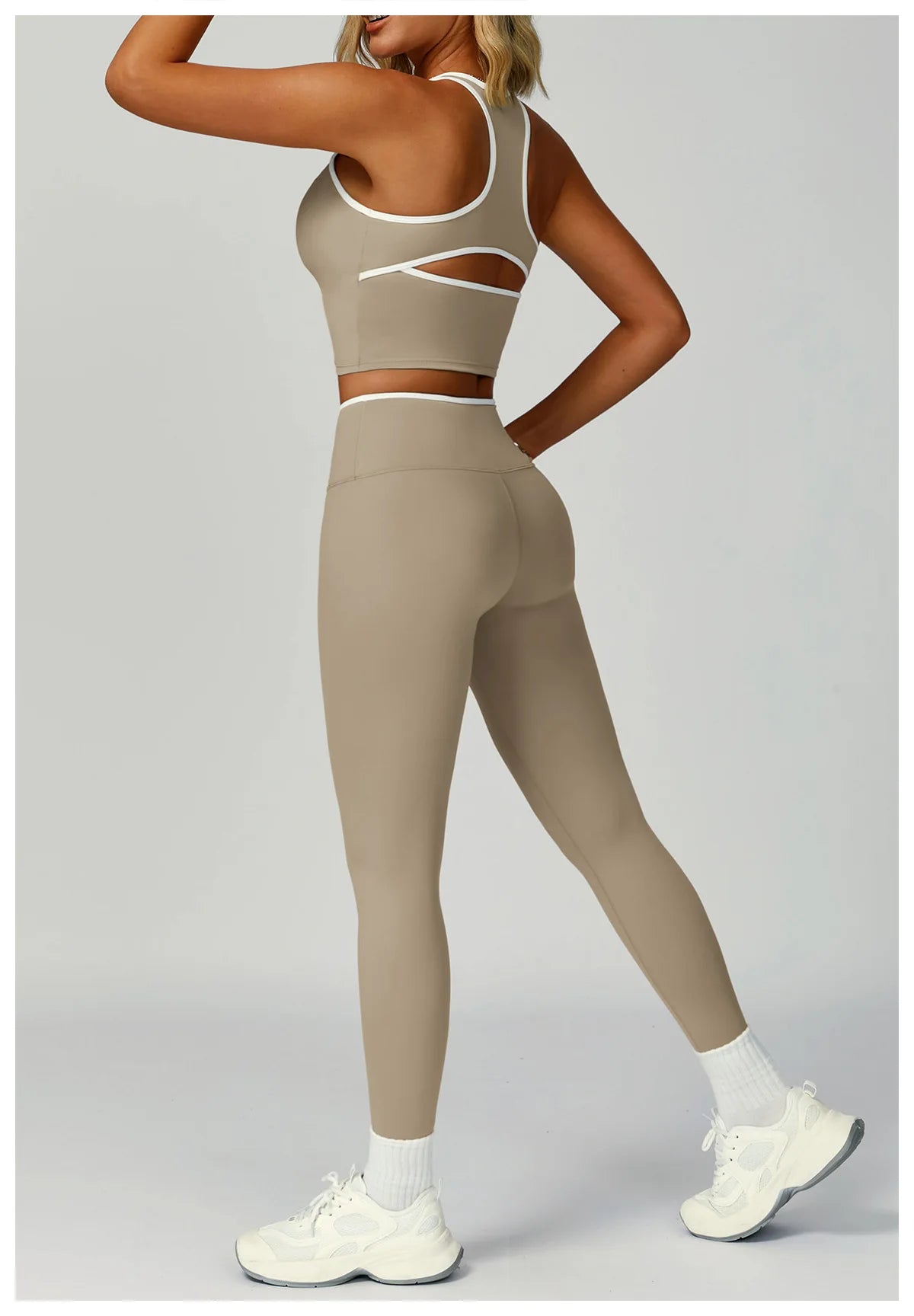 Gym Tracksuit Yoga Set 2 Pieces Workout Outfits Fitness Sportswear High Waist Leggings Sports Bra Athletic Wear Women Clothes