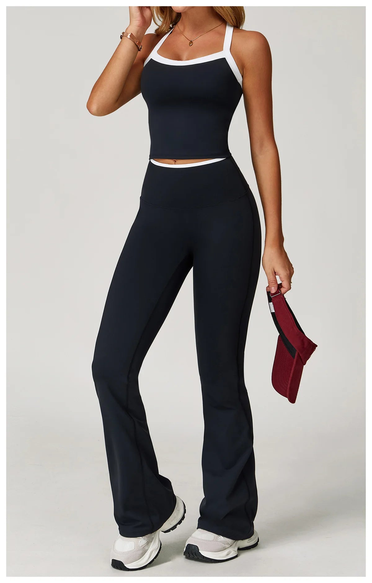 Flare Leggings Yoga Women High Waist Wide Leg Yoga Pants Impact Gym Sports Slim Flared Tights Pants Control Tummy Dance Trousers
