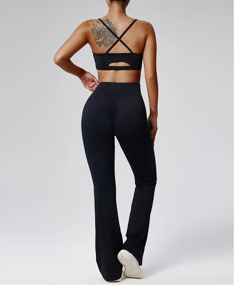 Women Tracksuit 2PCS Yoga Set Workout Clothes Sportswear Gym Clothing High Waist Leggings Fitness Bra Sports Suits Athletic Wear