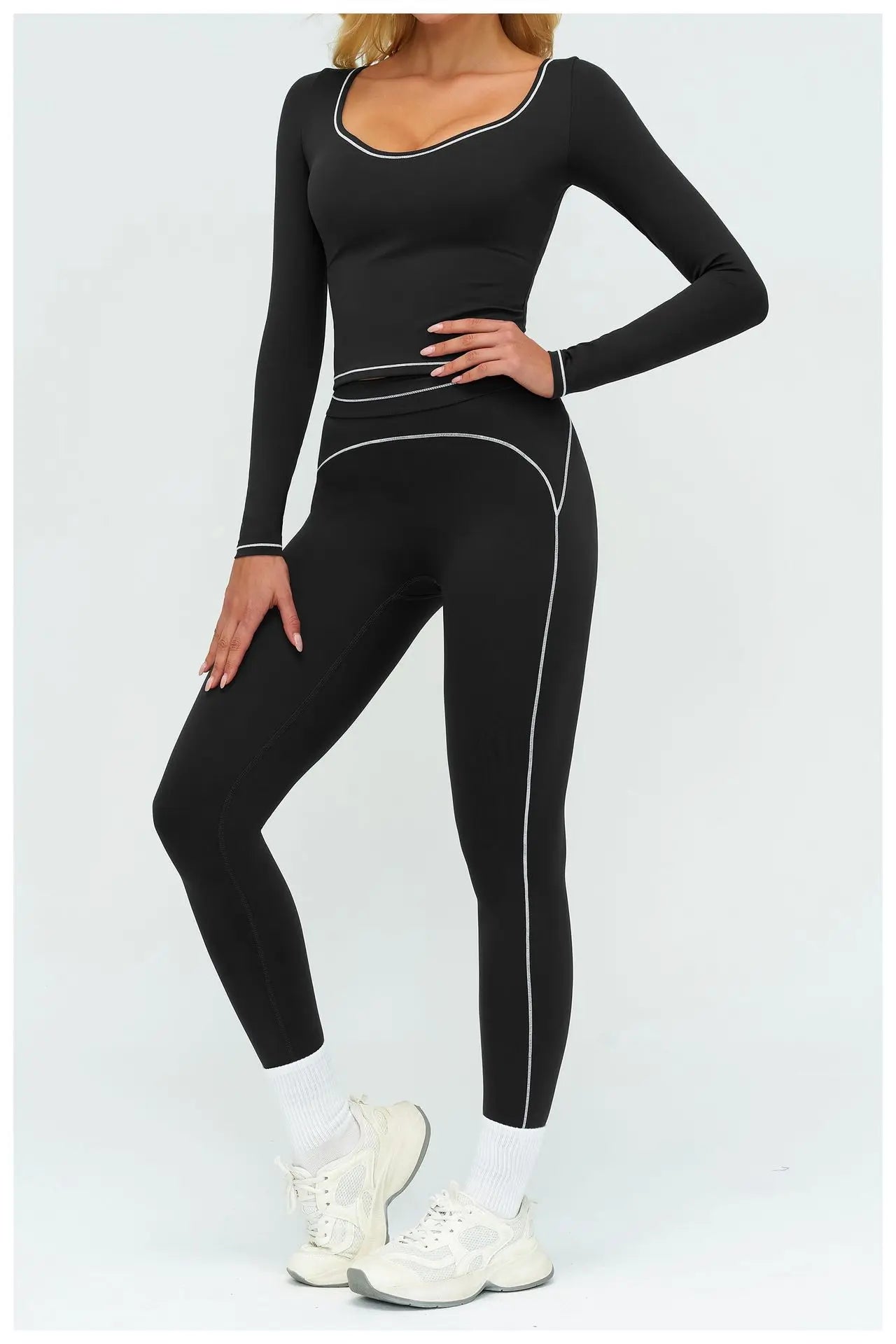 Yoga Shirts Women's Yoga Long Sleeve Fitness Long Sleeve Running Gym Clothes Workout Dry Fit Breathable High Elastic Sports Top