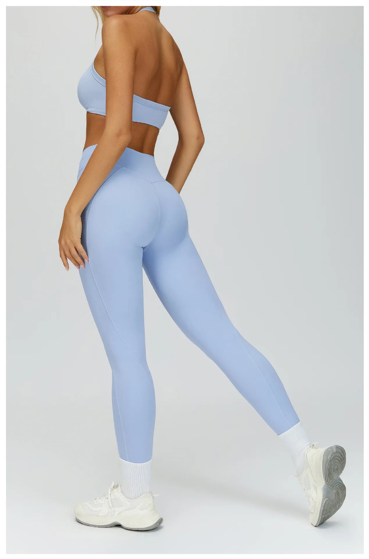 2PCS Yoga Clothes Women's Tracksuit Athletic Wear Fitness Suit Gym Outfits T-shirt Workout Sets Push Up Sports Bra Leggings Suit