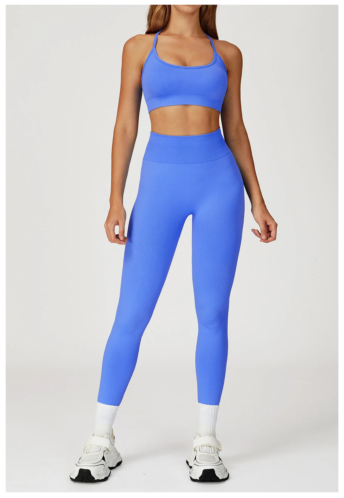 2PCS Seamless Yoga Set Gym Clothes Athletic Wear Women Fitness Set Tracksuits Sports Long Sleeved Gym Suit Leggings Sportswear