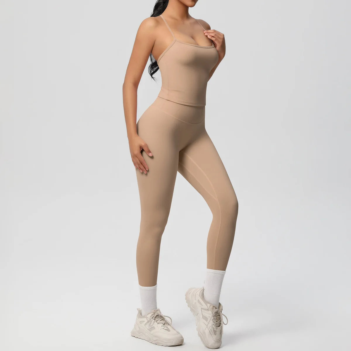 Yoga Outfits Women Tracksuit Fitness Suit Training Sleeveless Sport Gym Set Workout Overalls Sports Underwear Sportswear