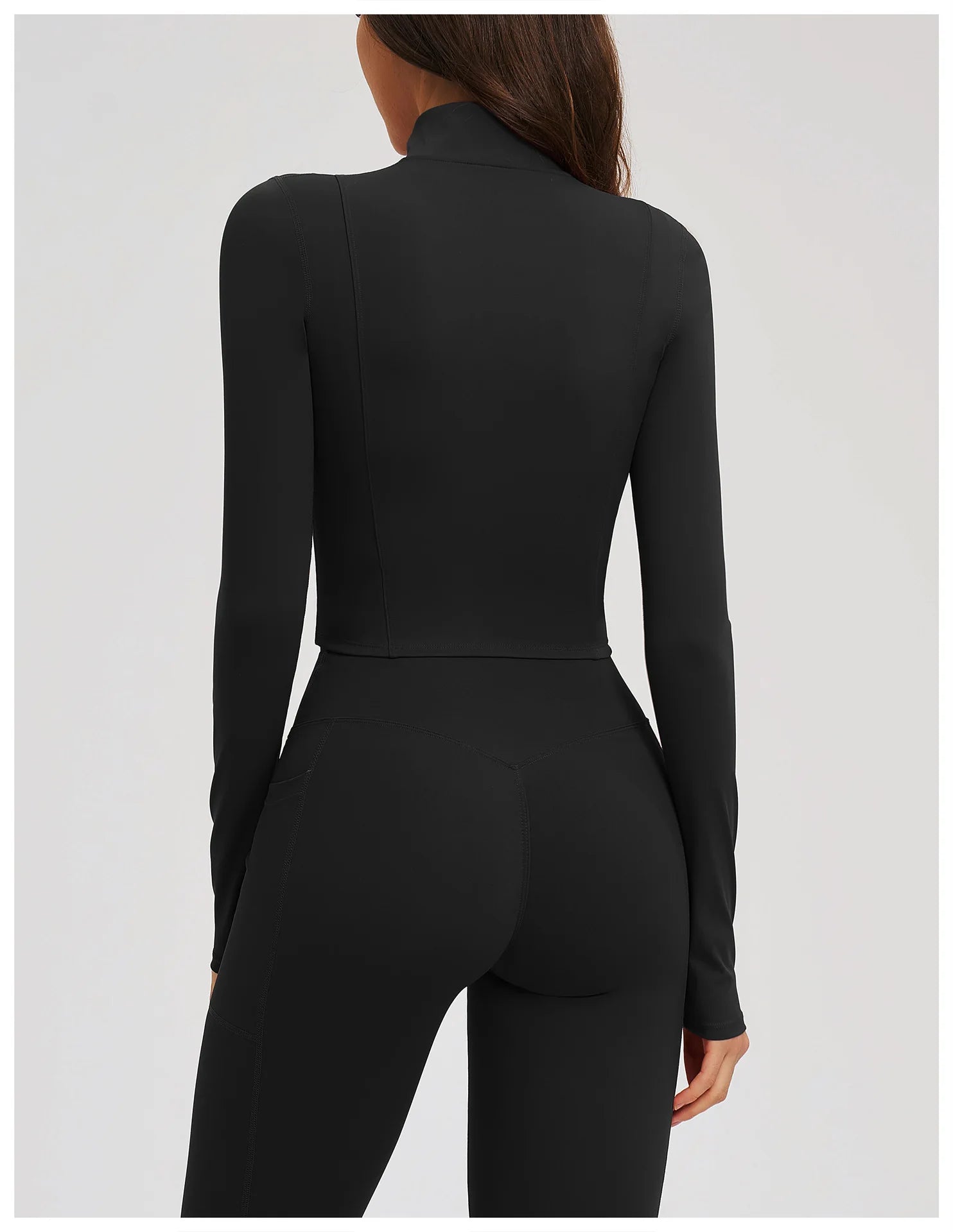 Yoga Long Sleeve Zipper Jacket Women Crop Tops T-shirts Solid Sports Top Running Shirts Sexy Quick Dry Fitness Gym Sport Wear