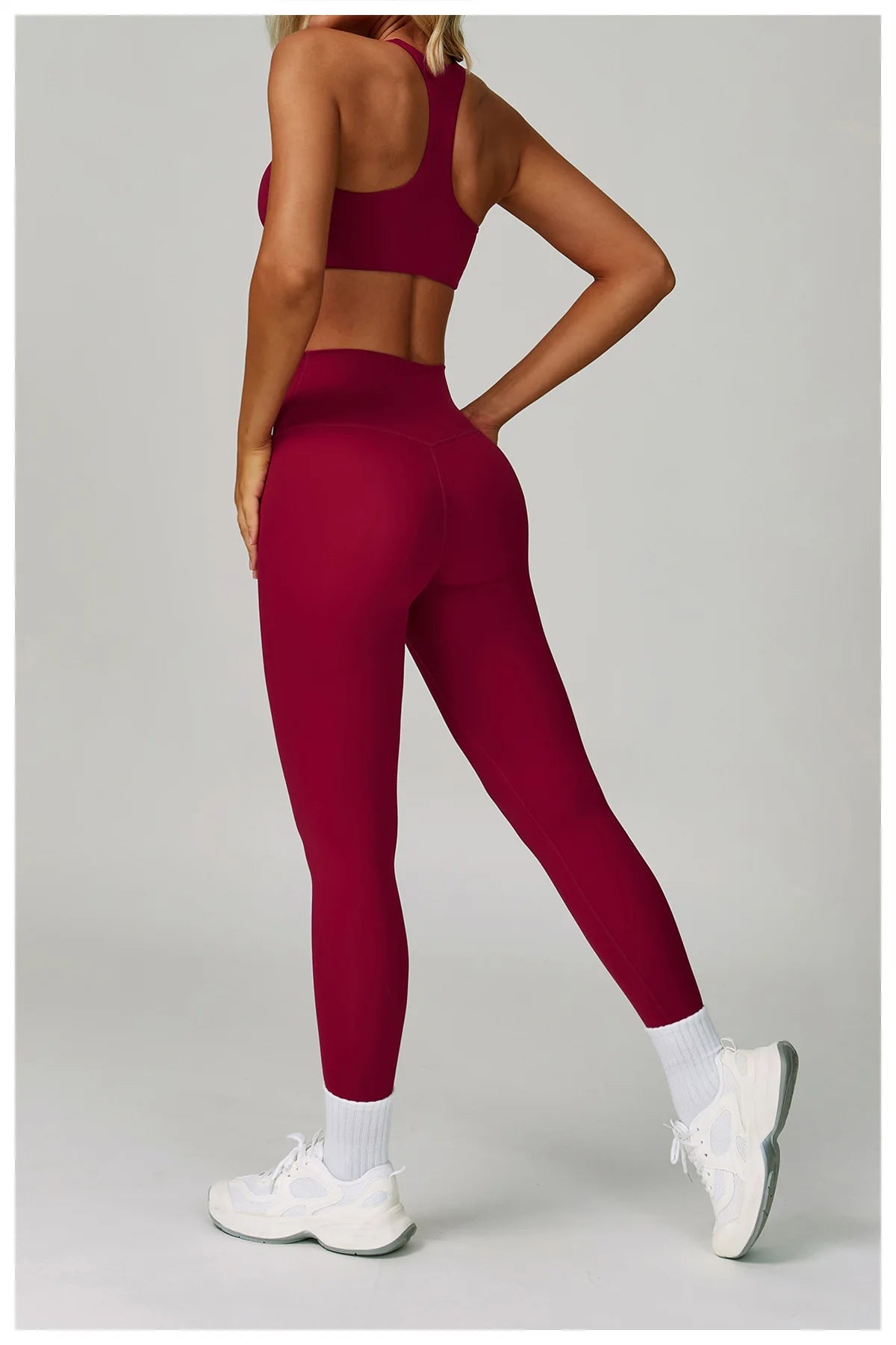 2/3PCS Women's Tracksuit Yoga Set Push Up Workout Sportswear Gym Clothing High Waist Leggings Fitness Long Sleeved Sports Suits