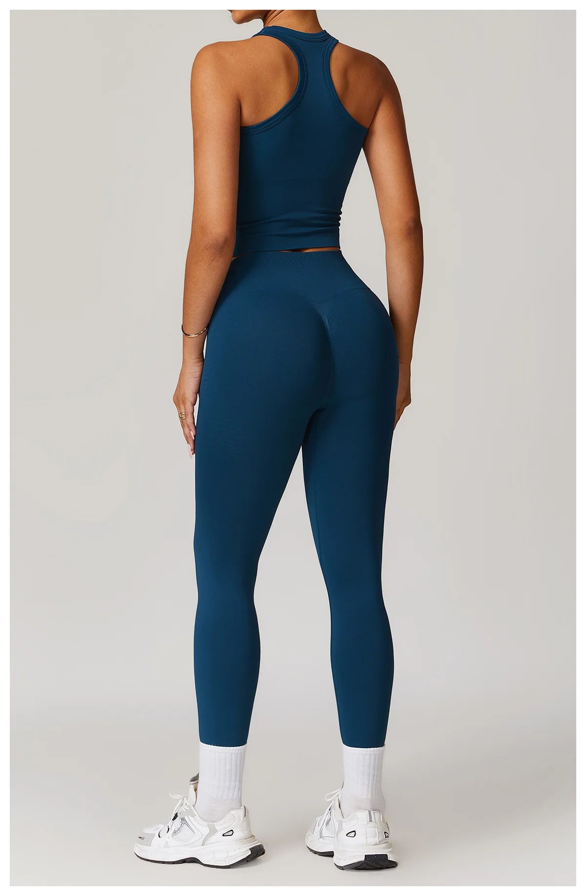 2PCS Seamless Women Tracksuit Yoga Set Workout Outfit Sportswear Gym Clothing Fitness Long Sleeve High Waist Legging Sports Suit