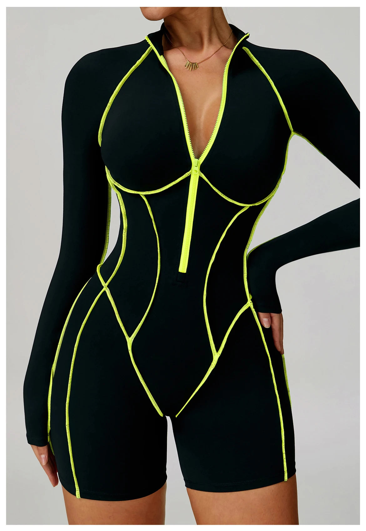 Zipper Rompers Women's Gym Jumpsuit Fitness Suit Short Sets Sports Overalls for Woman Tracksuit Yoga Clothing Workout Sportswear
