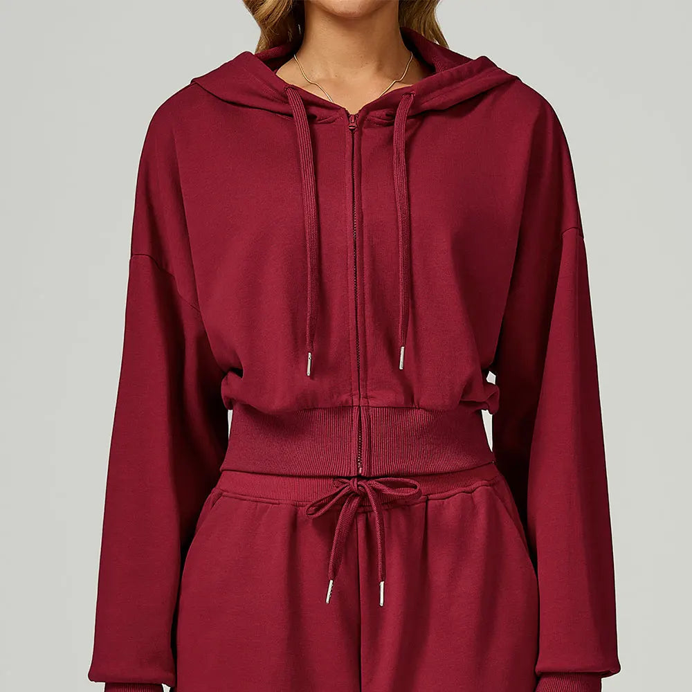 Winter Zipper Sports Hoodie for Women Hooded Long Sleeved Casual Loose and Versatile Hoodie Women Running and Fitness Sportswear