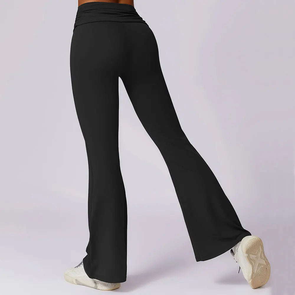 Workout Flare Leggings Yoga Pants Women High Waist Wide Leg Pant Women Gym Fitness Sports Black Flared Pant Latin Dance Trousers