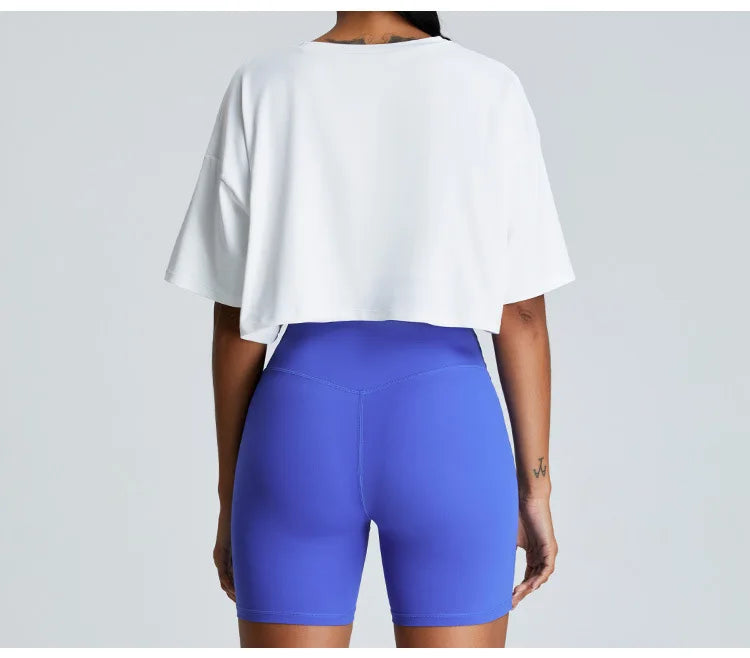 Loose Yoga Short Sleeves Women Breathable Quick Drying Yoga Clothes for Women Running Fitness Tops Sports Short Sleeved T-shirts