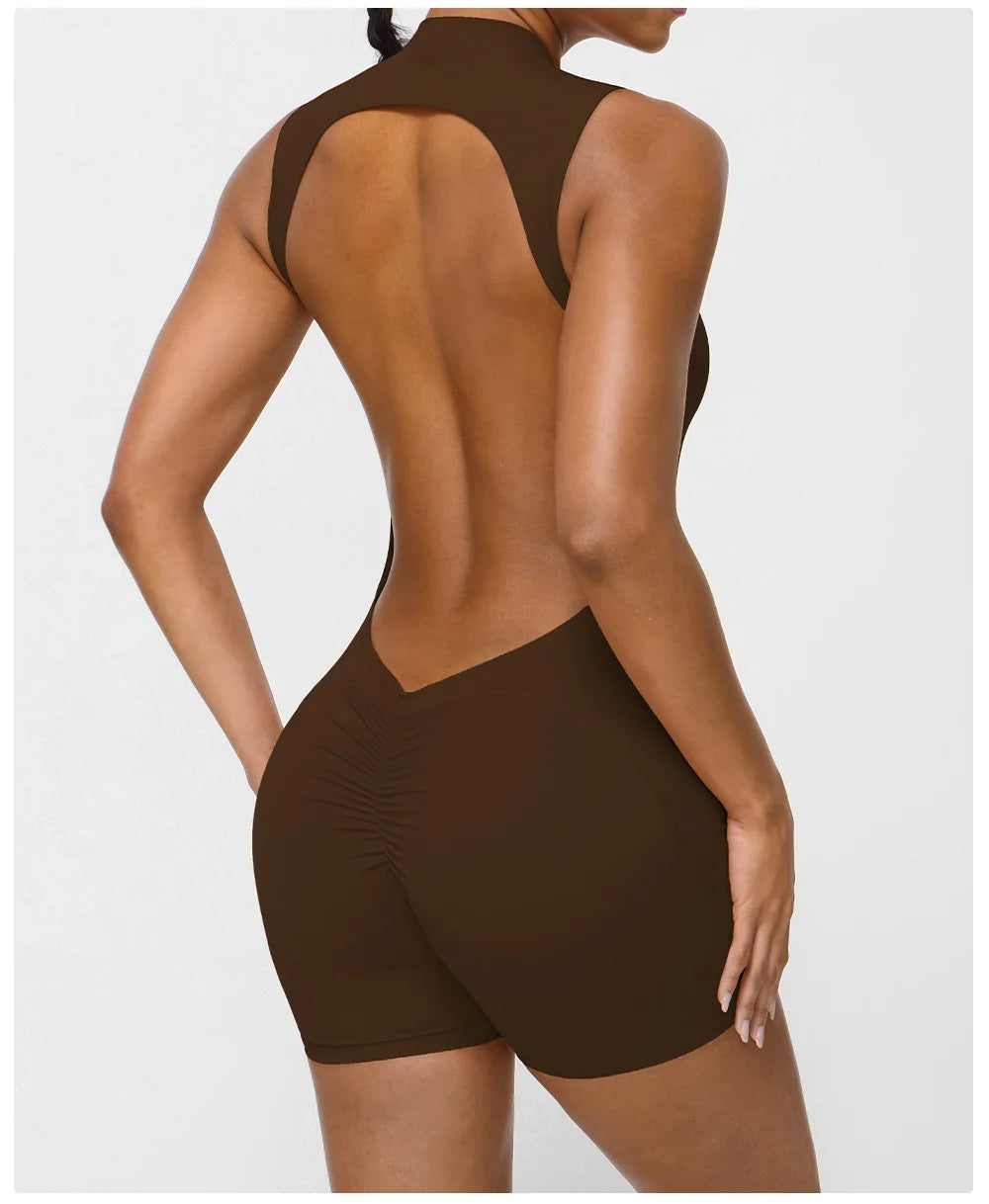 Sexy Back V Jumpsuits Women's Tracksuit Yoga Set One Piece Fitness Workout Rompers Sportswear Gym Set Workout Clothes For Women