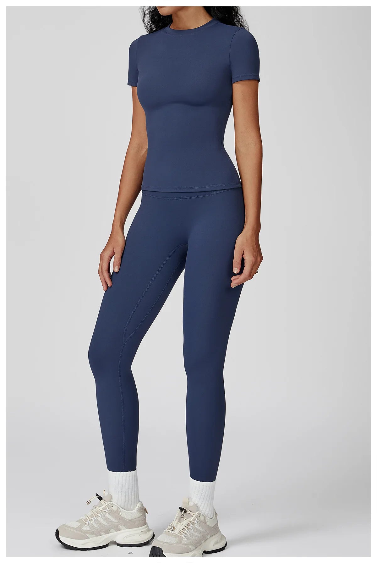 2PCS Yoga Set Sports Suit For Women Fitness Short Sleeve Tracksuits Sports Bra High Waist Leggings Gym Sports Clothes Sportswear