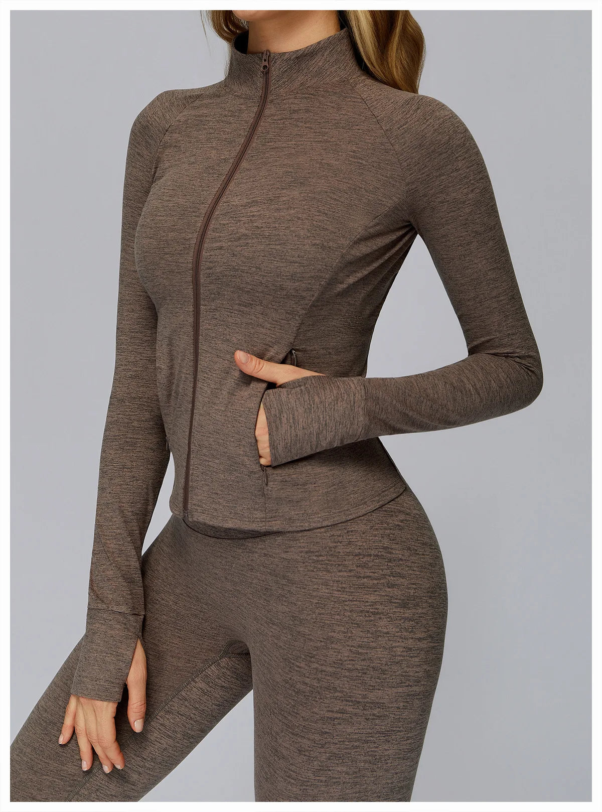 Zip Fitness Clothes Women Long Sleeve Sports Jacket Gym Clothes Woman Yoga Shirt Quick Dry Top Sunscreen Sportswear Yoga Clothes