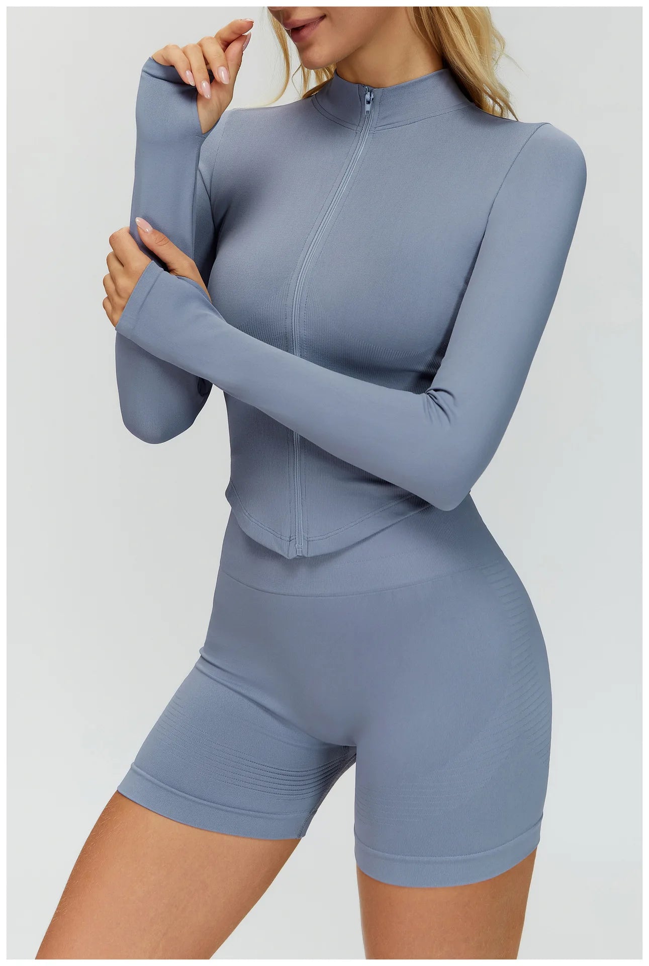 Seamless Yoga Set 3PCS Women Sportswear Workout Clothes Athletic Wear Gym Legging Fitness Bra Crop Top Long Sleeve Sports Suits