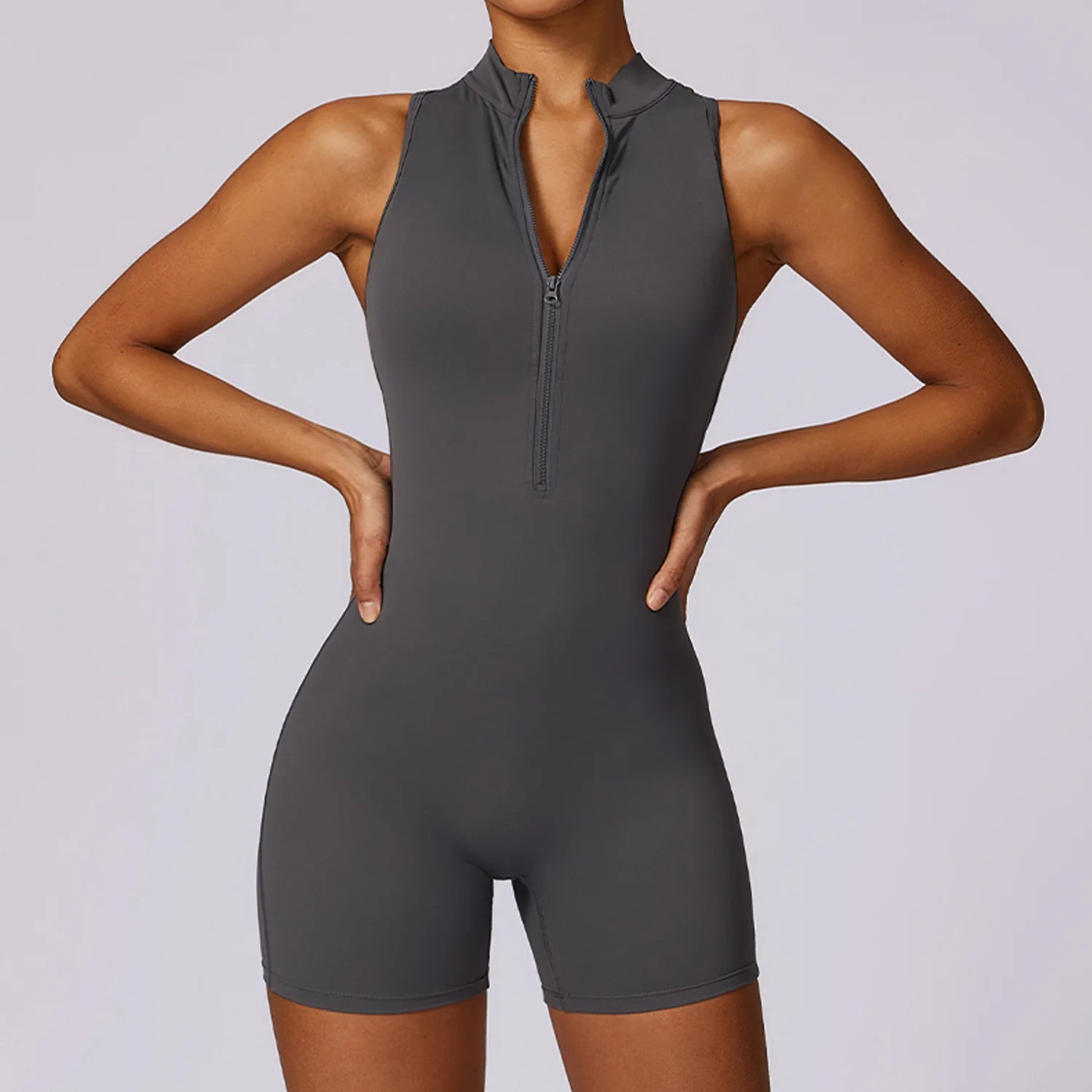 Scrunch Sports Overalls Gym Jumpsuit Women's Fitness Suit Short Sets for Woman Tracksuit Yoga Clothing Zipper Workout Sportswear