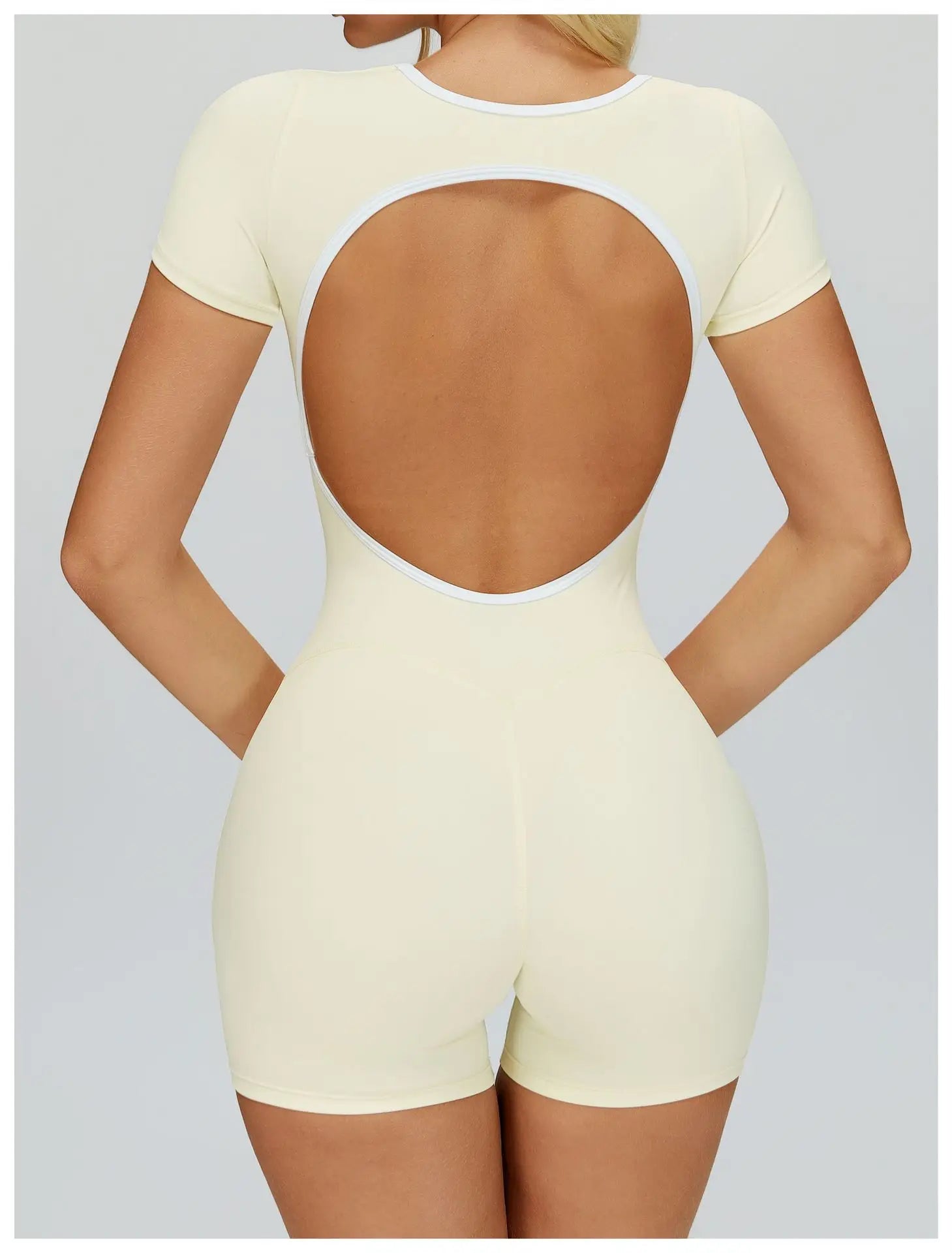 Yoga Set Women's Tracksuit Yoga Overalls One-Piece Sportswear Women's Short Sleeves Gym Workout Clothes Fitness Stretch Bodysuit