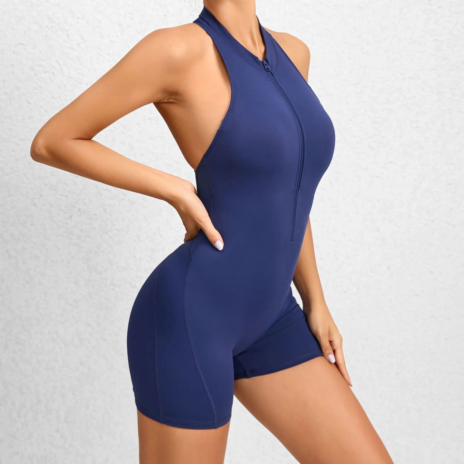 Women's Jumpsuit Fitness Suit Gym Rompers Sports Overalls for Woman Tracksuit Yoga Clothing Zipper Workout Set Sportswear