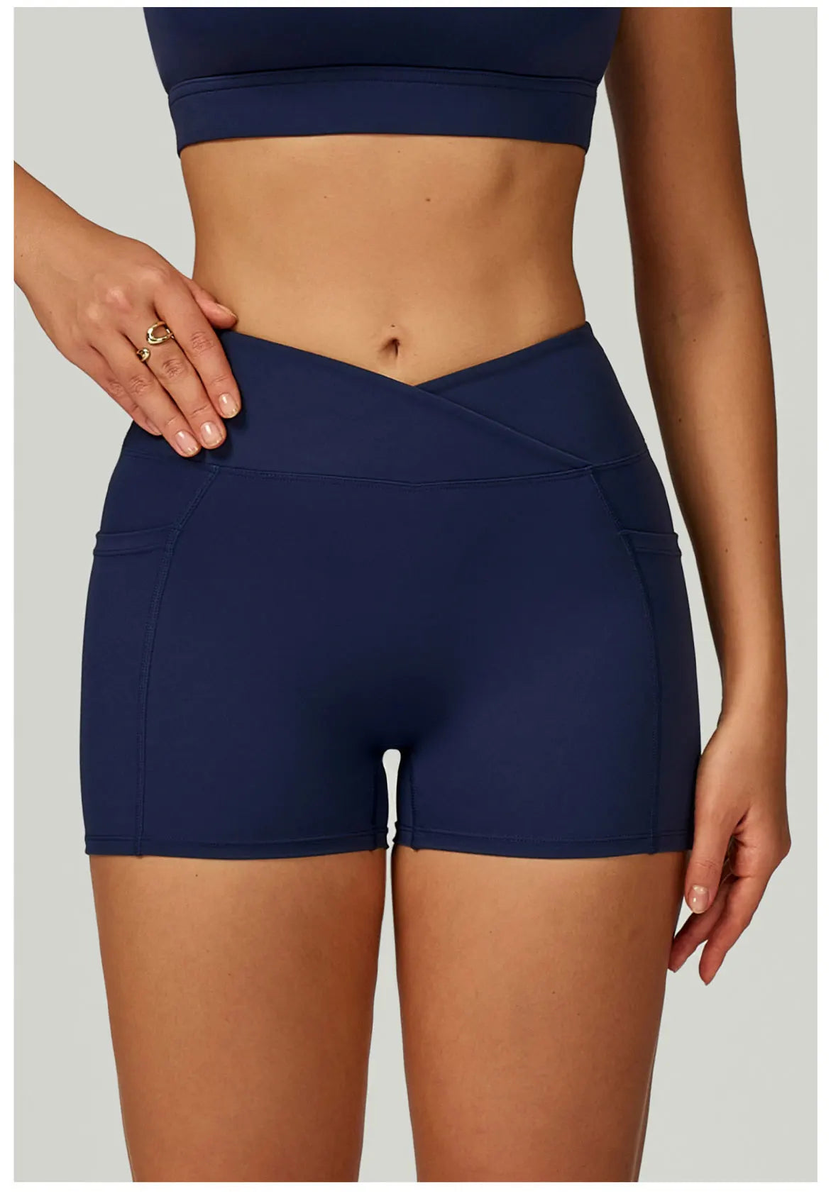 Cross Waist Head Yoga Shorts High Waist Workout Fitness Lift Butt Fitness Tights Gym Running Body Shaper Pants Casual Sportswear