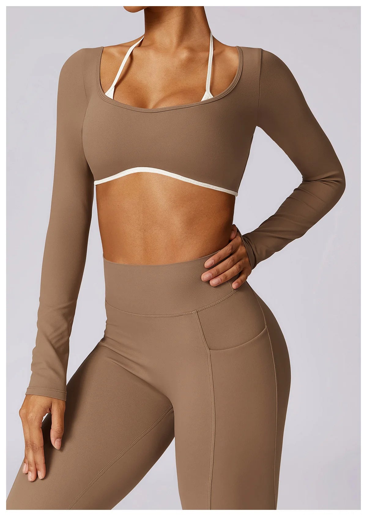 Hollowing Out Yoga Shirts For Women Long Sleeve Fitness Running Gym Clothes Workout Dry Fit Breathable High Elastic Sports Top