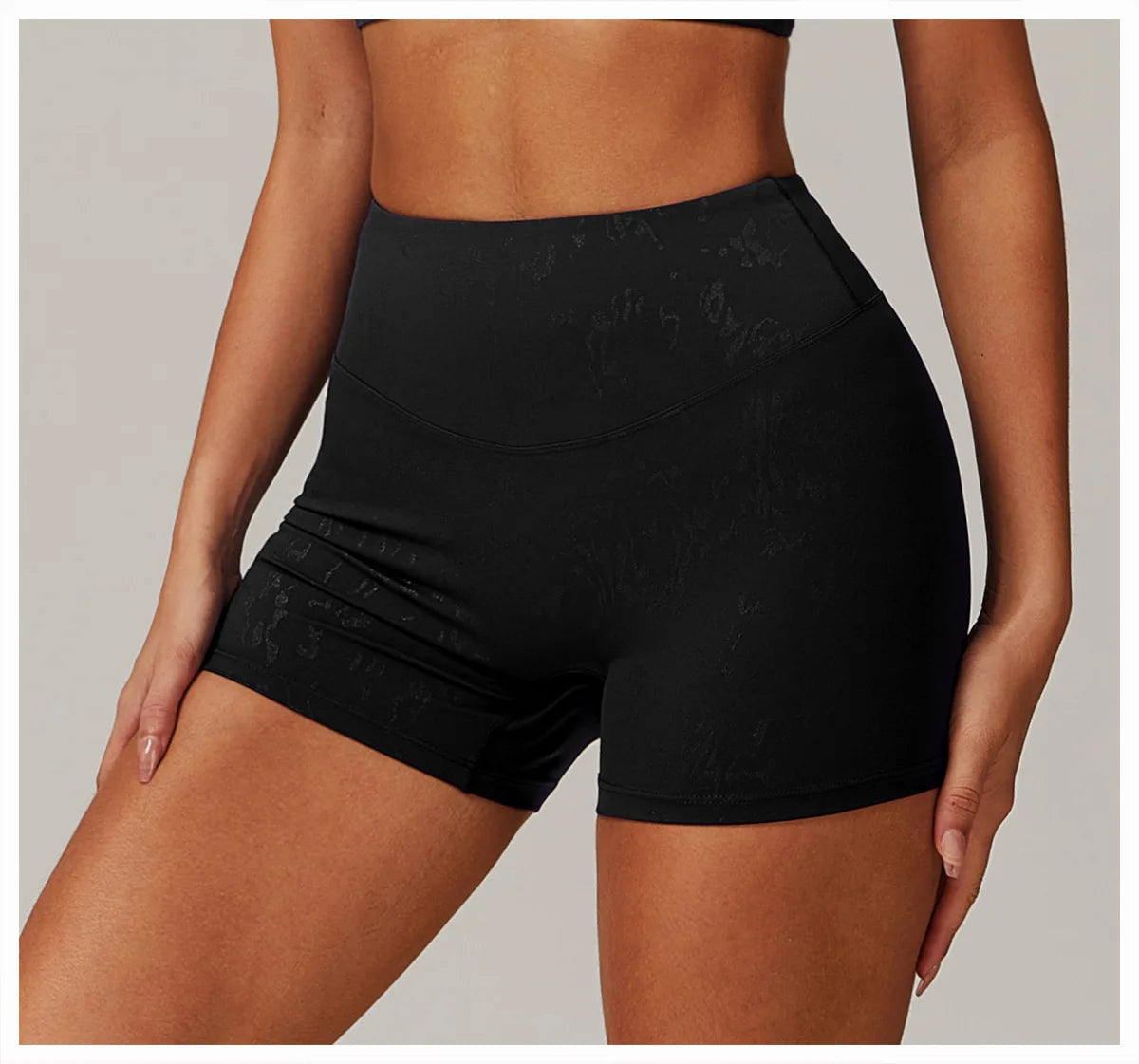 Elastic Yoga Shorts Women High Waist Tummy Control Ruched Booty Pants Printed Butt Lifting Push Up Gym Workout Compression Tight