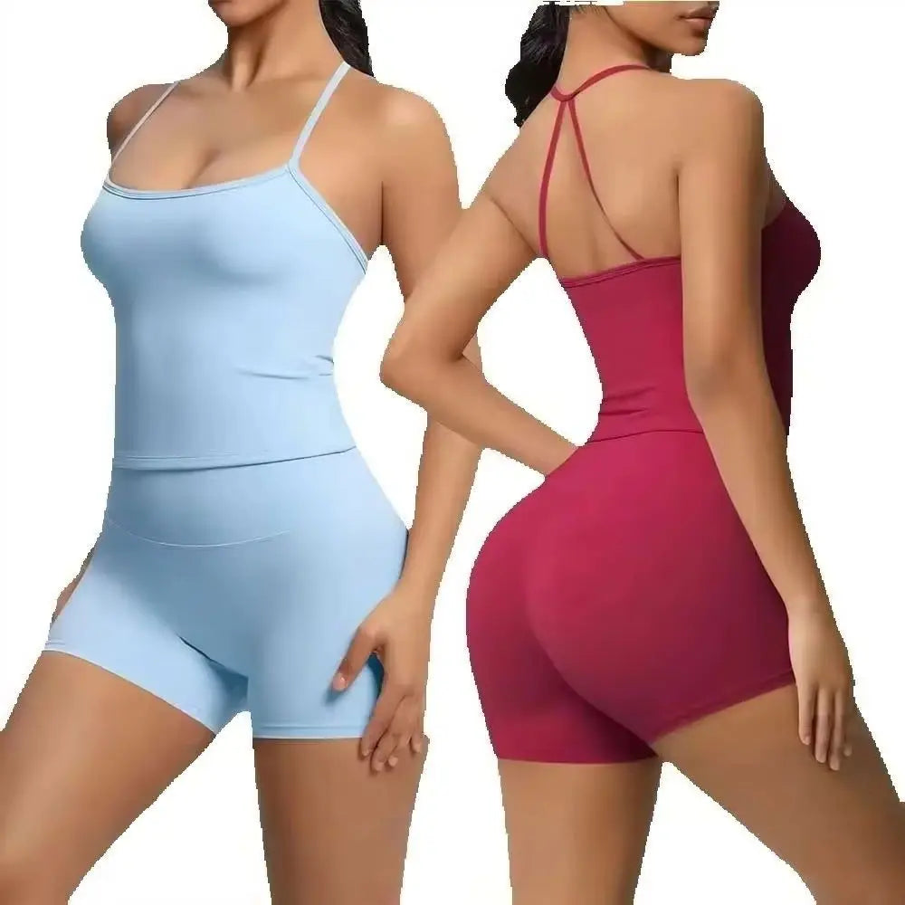 Yoga Sport Set Women Seamless Crop Top Bra Shorts Yoga Set Comfort Elastic Sportsuit Workout Outfit Fitness Gym Clothes