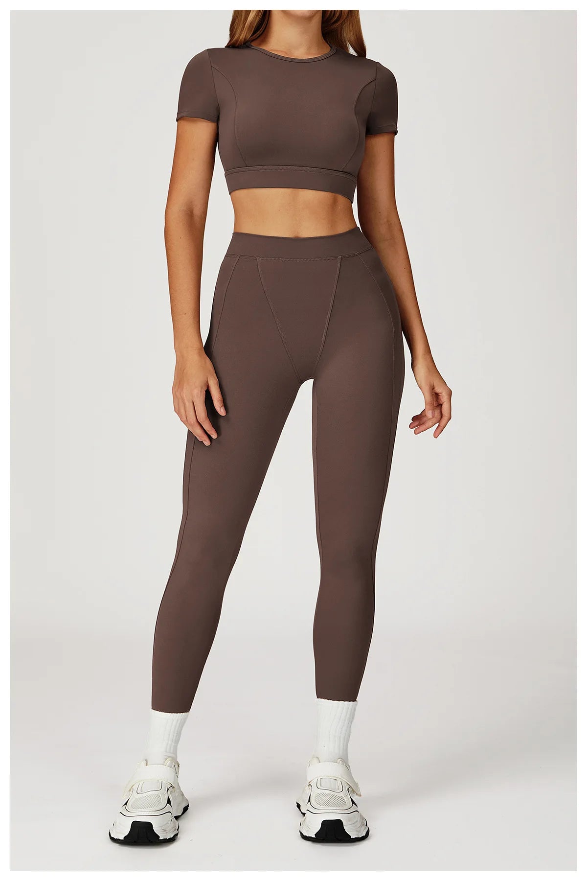 2PCS Yoga Set Gym Clothes Sportswear Yoga Suits For Women Outfits Fitness Set Tracksuits Sports Bra Gym Long Sleeved Leggings