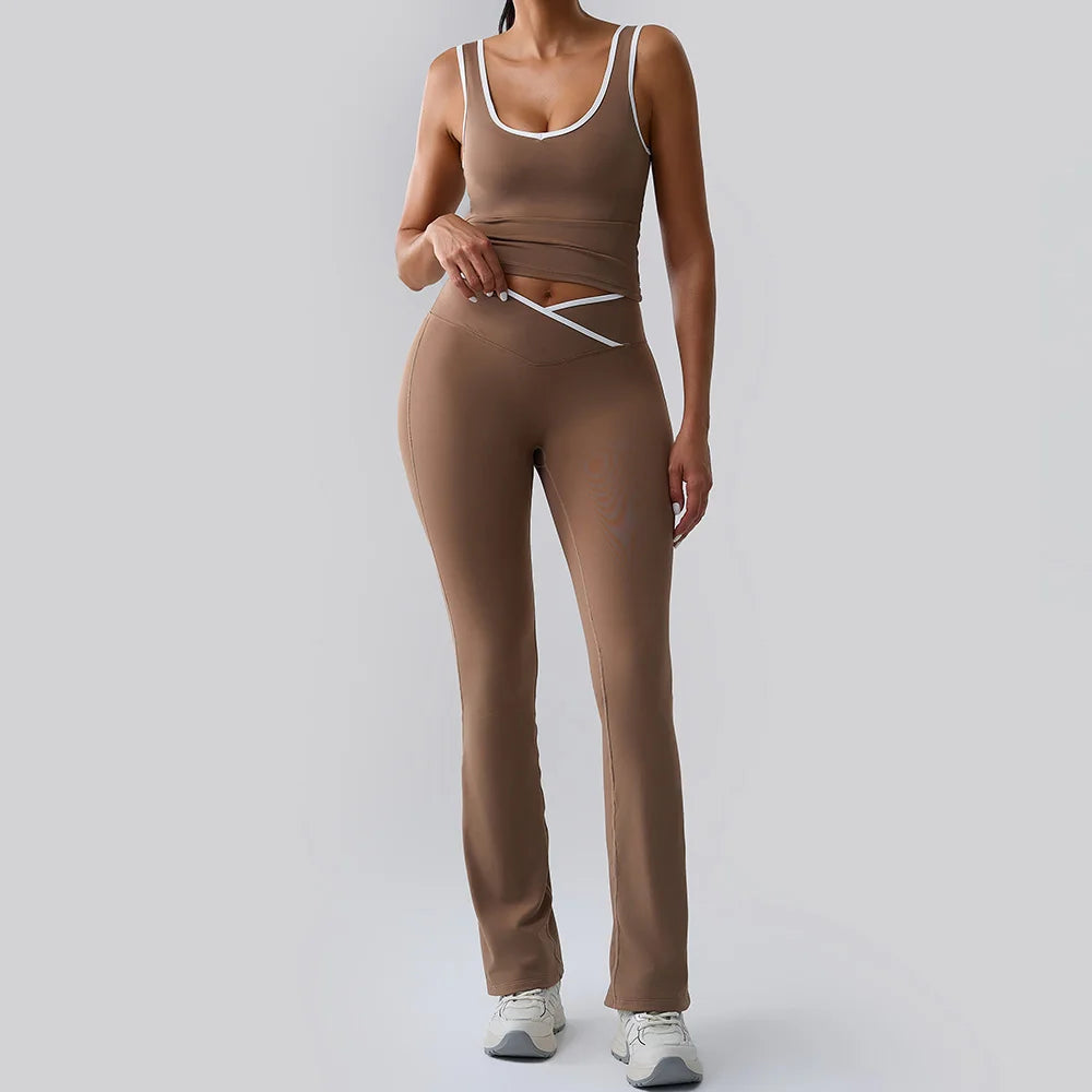 Women Tracksuit 2PCS Yoga Set Nude Feeling Workout Sets Gym Push Up Fitness Running Workout Sportwear Sport Bra Leggings Suit
