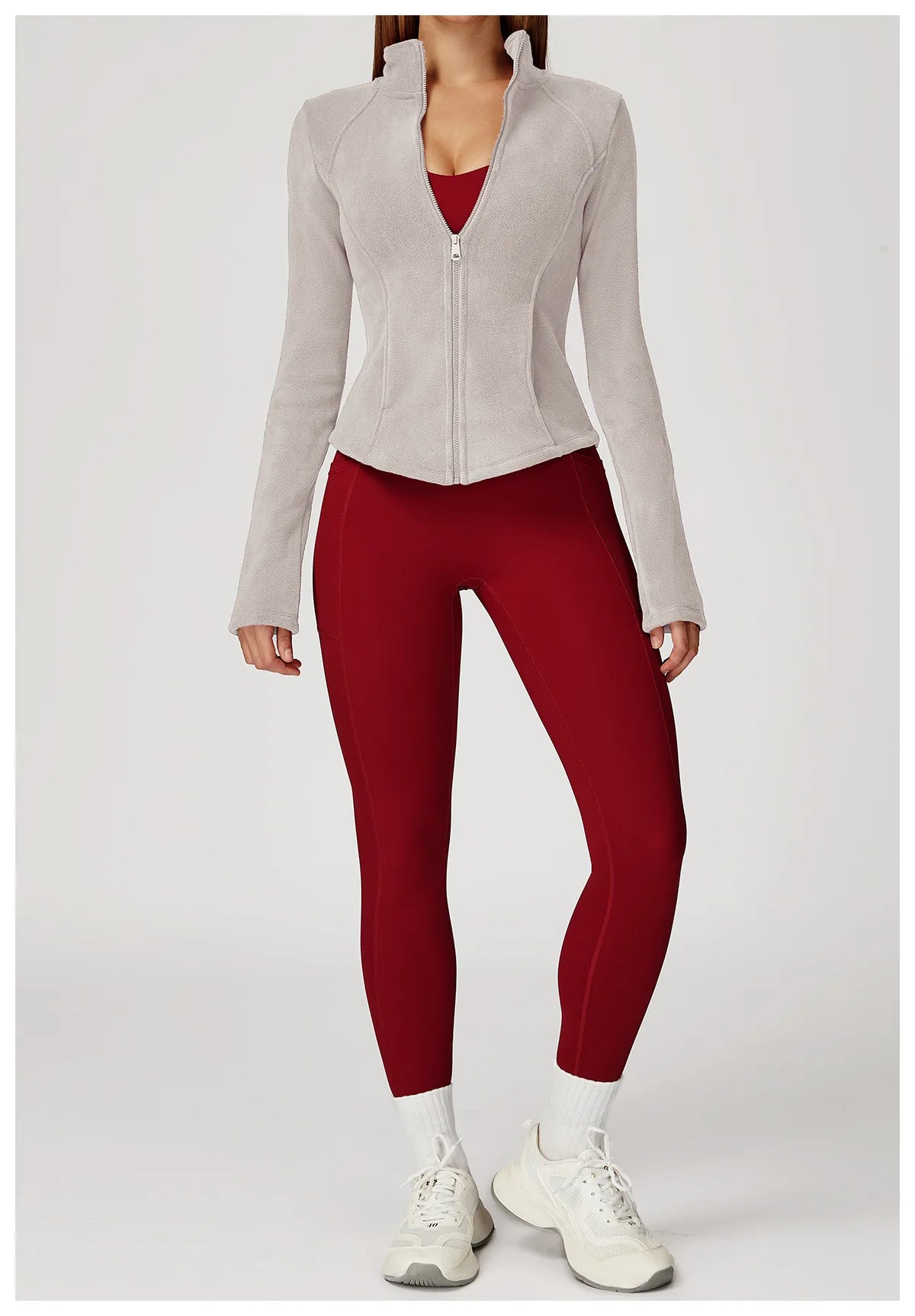 Winter Fleece Jacket for Women Yoga Long Sleeved Lamb Fleece Jacket Fleece Outdoor Top Thickened Warm Jacket for Women Top